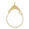 Black Bow Jewelry 14k Yellow or White Gold Filigree Heart Charm Holder Pendant, 23mm - 3 of 4