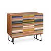 Gigi Rosado Brown Striped Pattern Walnut Credenza - Deny Designs - 2 of 3