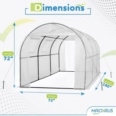 Large White Polyethylene Walk-In Tunnel Greenhouse with Reinforced Cover