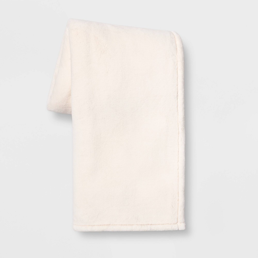 50"x70" Oversize Primalush Throw Blanket Cream - Threshold