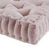Vynxaria Charcoal Poly Chenille Square Floor Pillow Cushion - 20x20 for Cozy Comfort - 4 of 4