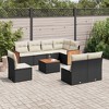 vidaXL Garden Sofa Set Black, Cream White PE rattan Large Modular - 2 of 4