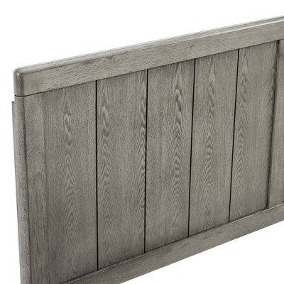 Gray Full Size Rubberwood and MDF Veneer Headboard