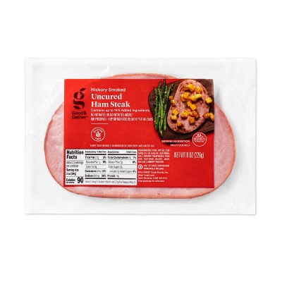 Hickory Smoked Uncured Ham Steak - 8oz - Good &#38; Gather&#8482;