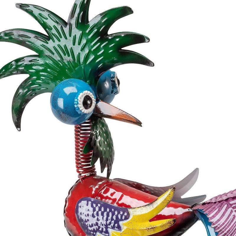 19&#34; Wild Tropical Metal Rooster - Alpine Corporation, 6 of 8