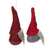 NORTHLIGHT 2ct Santa Gnomes Christmas Ornament Set 4.75" - Gray/Burgundy Red - 4 of 4