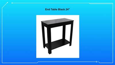 Espresso Composite Wood Rectangular Side Table with Shelf