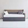 White Twin Daybed with Trundle Bed, USB Charging Station, and Built-In LED Lights for Versatile Comfort. - 4 of 4