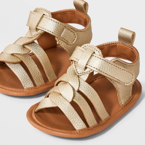 Baby Metallic Sandals - Cat & Jack™ Gold - image 1 of 2