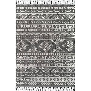 Nuloom Ryan Banded Global Printed Flatweave Indoor Area Rug, 5' x 8', Gray - 1 of 4