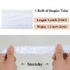 Alilang Elastic Sequin Trim, 1.2 Inch 3 Row Flat Glitter Paillette Sequin Ribbon, Metallic Stretch Sequin Strip Sewing DIY Craft, 5 Yards - 2 of 4