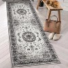 Boho Vintage Washable Area Rug, Gray Medallion Low Pile Non Slip Carpet for Living Room, Bedroom, Kitchen, or Dining Room, Pet Friendly - 4 of 4