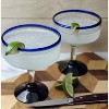 Dos Sueños Mexican Hand Blown Glassware Combo Set - Blue Rim Pitcher and Margarita Glasses - 4 of 4