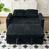 TiramisuBest Corduroy Sleeper Sofa 5 Reclining USB Port Cup Holder Pull-Out Sleeper Sofa Storage Apartment-Size Living Room, Black - 2 of 4
