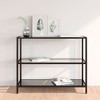 vidaXL Shelf Transparent and Black Tempered Glass and Powder-Coated Iron - 2 of 4