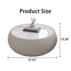 NicBex Modern Round Drum Shape Coffee Table with Marble Top & Leather Side,Fashionable Tea table Center Table for Living Room,Bedroom - 4 of 4