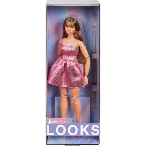 Barbie Looks Doll With Strapless Pink Shimmer Dress