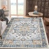 Large Washable Boho Vintage Area Rug Non-Slip Low Pile Machine Washable Carpet for Living Room, Bedroom, Office, Dining Room Kitchen - 2 of 4