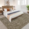5'x7' Vintage Floral Low Pile Rug, Non-Slip Washable Runner with Reinforced Edges, Stain Resistant Foldable Floor Cover, Blue - 3 of 4