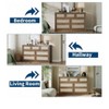 Freestanding Modern 7-Drawer Rattan Dresser with Metal Handles – 52" Wide Wooden Closet Clothes Storage Organizer for Bedroom, Living Room - 3 of 4