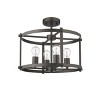 Homestock Ironclad Farmhouse 4 Light Rubbed Bronze Convertible Semi-Flush Ceiling Fixture 17.5" Wide - 2 of 4