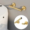 LunaLulinlk Brushed Gold Double Post Pivoting Wall Mounted Stainless Steel Toilet Paper Holder for Bathroom RV - 4 of 4