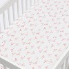Crib Fitted Sheet Flamingos - Cloud Island™ - Pink/White - 2 of 4