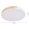 Rennnsan Olyndra 11"-15"W Round Wood Modern Dimmable LED Flush Mount in White - 3 of 4