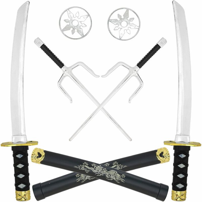 Skeleteen Ninja Weapons Toy Set - Fighting Warrior Costume Set., 1 of 10