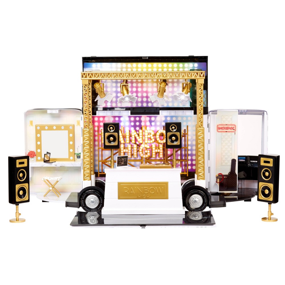 Photos - Doll Accessories Rainbow High Rainbow Vision World Tour Bus & Stage 4-in-1 Deluxe Playset 