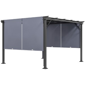 Outsunny Outdoor Retractable Pergola Canopy with Sun Shade Unique Design Canopy Patio Metal Shelter for Garden Porch Beach - 1 of 4