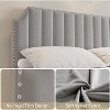 Velvet Bed Frame, 50.2" Tall Headboard & Footboard, Upholstered Platform Bed Frame with Nailhead Trim, No Box Spring Needed - 2 of 4