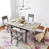Folding Dining Table with Drop Leaves, 1.2" Thick Top, Table for 4â€?, Convertible Small Space Kitchen Table with Metal Frame & Adjustable Feet - 2 of 4