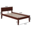 AFI Furnishings Orlando Twin Extra Long Platform Bed with Open Footboard and Turbo Charger in Walnut - 4 of 4