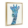 Stupell Industries Blue Giraffe Varied Collage Assortment Animal Painting Floating Frame Canvas Art, Gold, 17" x 21" - 2 of 4