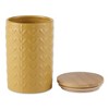 Design Imports Honey Gold Matte Retro Vine Texture Ceramic Canister Set/3 - 3 of 4