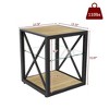 NicBex Industrial 3-Tier End Table with Drawer, Tempered Glass & Metal Frame Side Table, Modern Nightstand for Bedroom, Living Room Small Table - 3 of 4