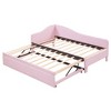TIRAMISUBEST Twin Size Upholstered L-Shaped Upholstered Daybed with Pop Up Trundle, Extendable Daybed Frame Sofa Bed with Slats Support - 4 of 4