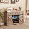 Tangkula Wine Bar Cabinet w/LED Lights & Doors Coffee Station w/ Adjustable Shelves Racks - 3 of 4