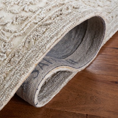 Ivory Hand-Tufted Wool Rectangular Area Rug 3' x 5'