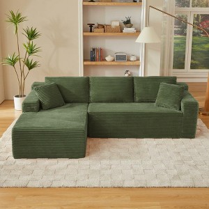 Dolonm 103" L-shaped Modular Cloud Sofa,Compressed Boneless with Deep Seats,No Assembly, for Living Rooms Bedrooms - 1 of 4