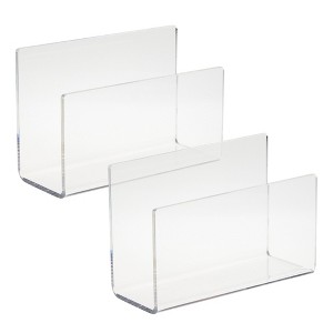 Juvale 2 Pack Clear Acrylic Mail Organizer, Letter Holder for Desk, 6 x 4 x 2.5 Inches - 1 of 4