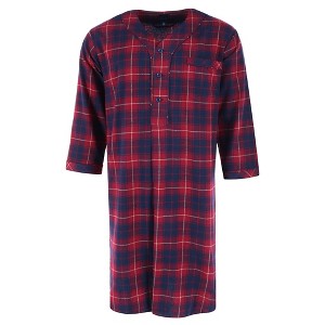 Majestic International Men's Plaid Flannel Nightshirt - 1 of 2