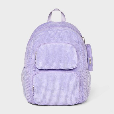 Image of Kids' 16" Two Pocket Corduroy Backpack with Clip-On Case - art class™ Lavender"