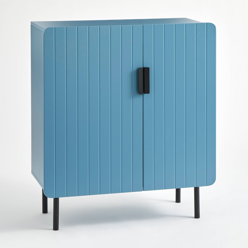Fulton 2 Door Channel Front Buffet Blue - Buylateral: Modern Sideboard, Adjustable Shelves, MDF