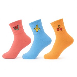AWS/American Made Cute Ankle Socks for Women 3 Pairs Kawaii Socks Funny Novelty Cotton Daily Socks - Style 4 - 1 of 1
