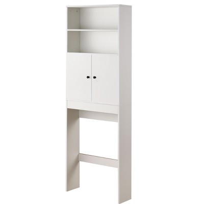 NicBex 76.77 Inch Over-The-Toilet Storage Cabinet with Open Shelves and 2 Doors for Home,Bathroom