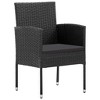vidaXL Patio Chairs with Black Cushions 4 pcs Black Poly Rattan - 2 of 4