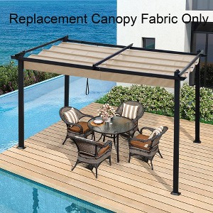 Sevobal Patio Umbrellas Replacement Canopy Top Cover Fabric For Outdoor Patio Retractable Pergola Sun-Shelter Canopy, Khaki, 135.83"*94.46"*8.66" - 1 of 4