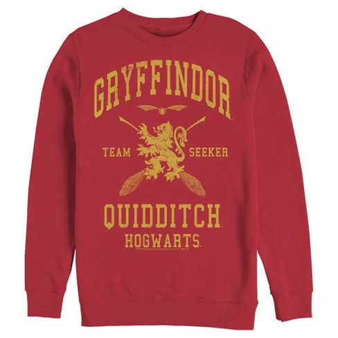 Men s Harry Potter Gryffindor Quidditch Gold Team Seeker Sweatshirt Red 2X Large